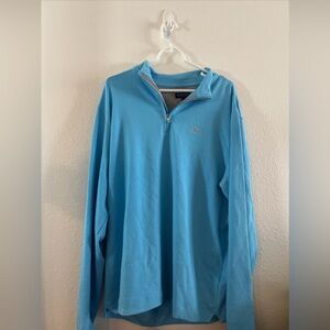 Peter Millar Mens Sweater Medium 1/4 Zip Performance Sport Blue Daniel Island XL